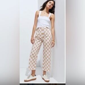 Hutch Checkered Pants in Cream and Tan